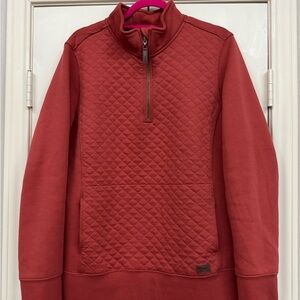 EUC LLBEAN Quilted Quarter Zip- Rust